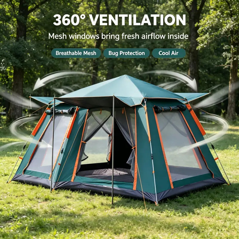 4-6 Person Automatic Pop-Up Tent, UV Protection photo 4