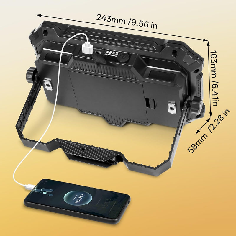 Rechargeable LED Work Light, 10,000 Lumens, 13000mAh Power Bank photo 9