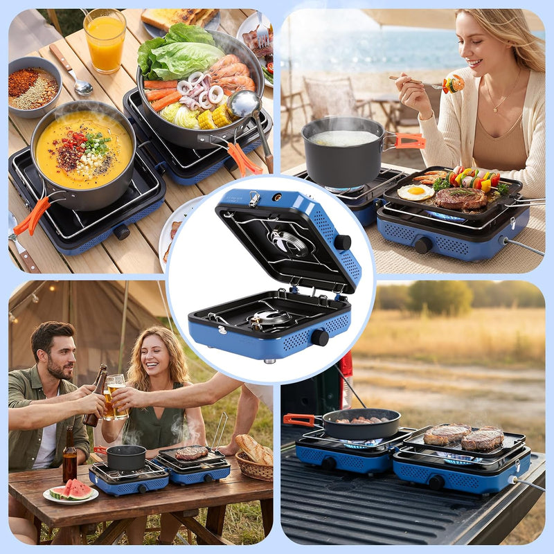 2 Burner Propane Camping Stove, 30,000 BTU with Cookware photo 10