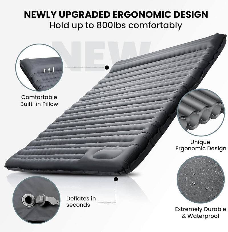 Double Sleeping Pad for Camping, 4.7 Inch Thick, 2 Person photo 6