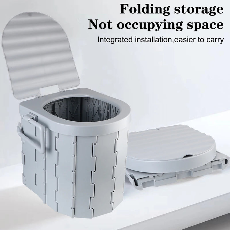 Portable Folding Camping Toilet with Lid photo 5