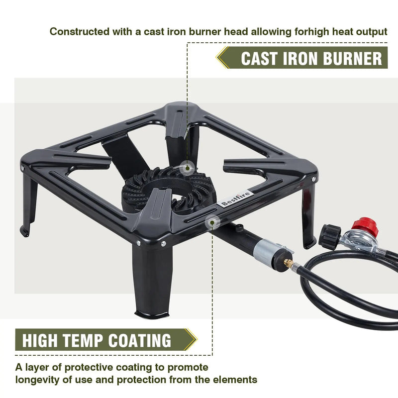 High-Pressure Single Propane Burner 60K/120K BTU photo 7