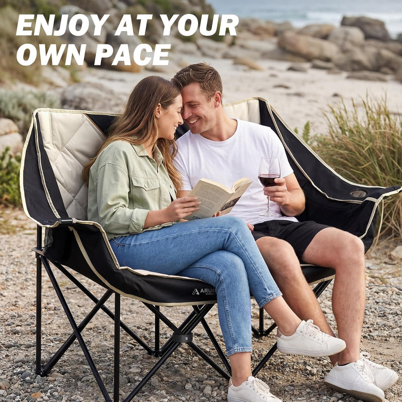 Double Camping Chair Loveseat, Padded, 600 lb Capacity photo 13