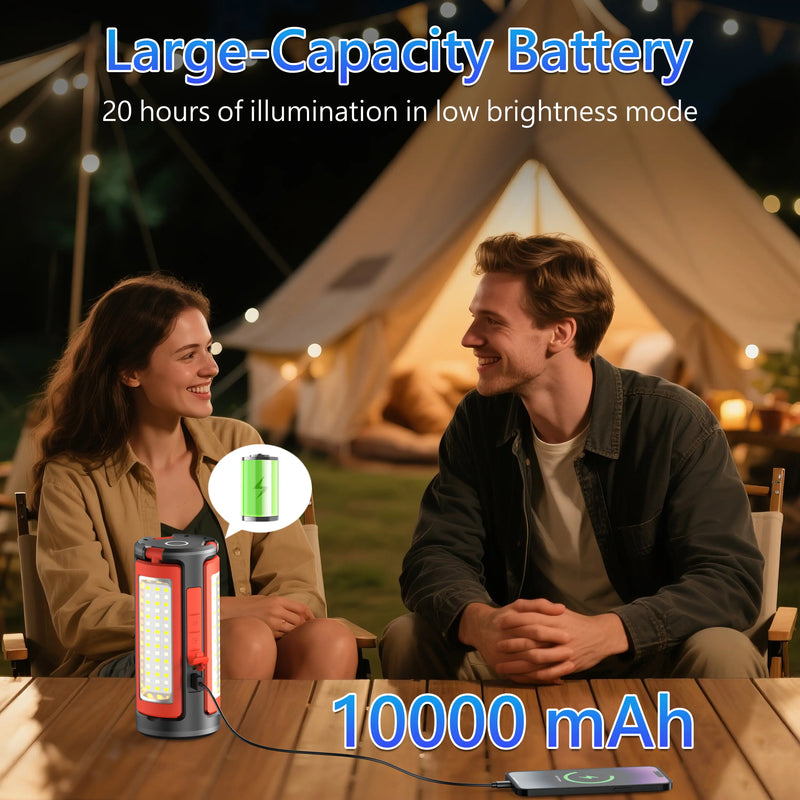 3-Head LED Camping Lantern with 10,000 mAh Power Bank photo 4