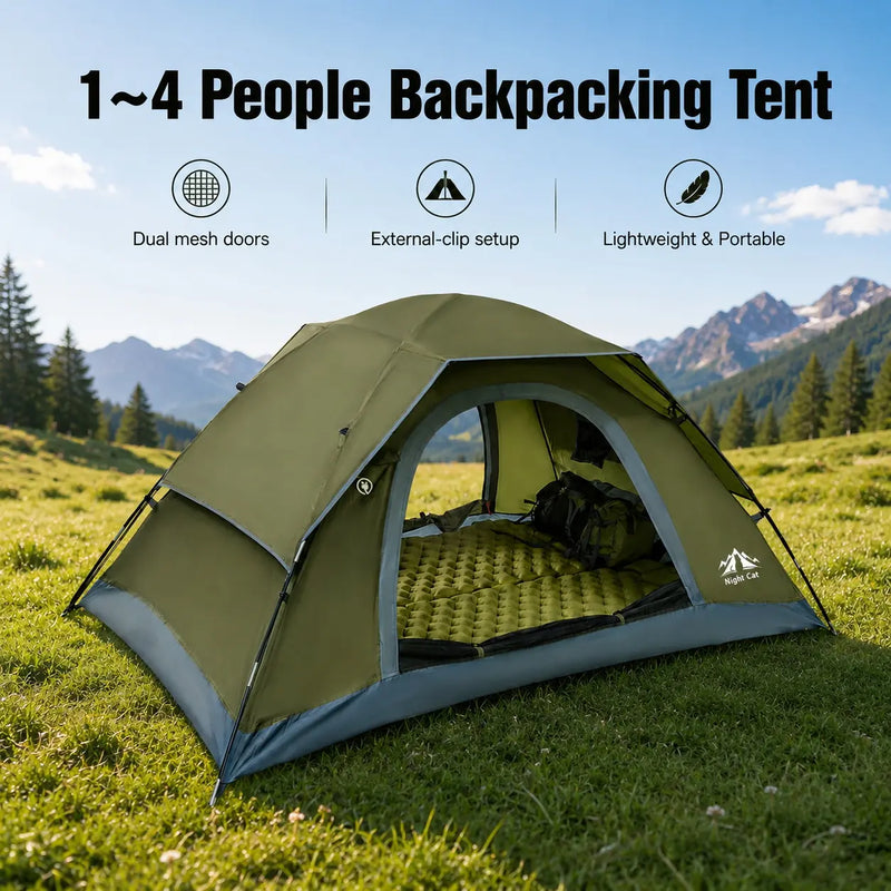 1 to 4 Person Backpacking Tent with 3000mm Rainfly photo 3