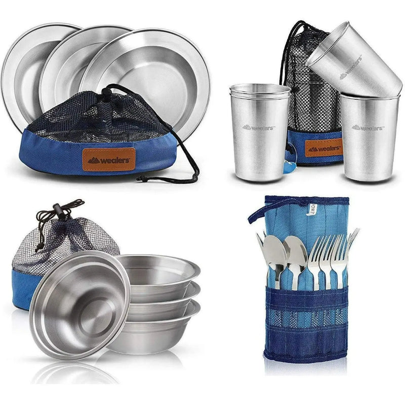 Stainless Steel Camping Mess Kit Dish Set photo 11