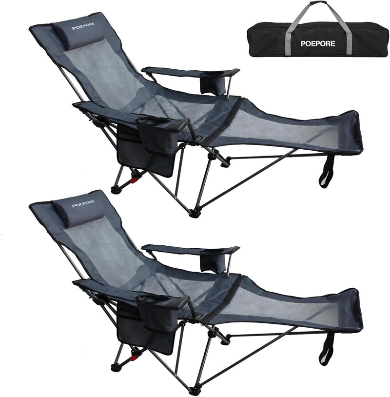 Reclining Camping Chair with Removable Footrest and Headrest photo 16
