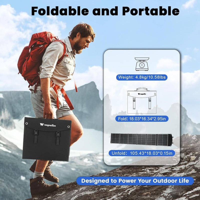 Foldable Portable Solar Panel, 100W to 410W with USB and MC4 photo 6