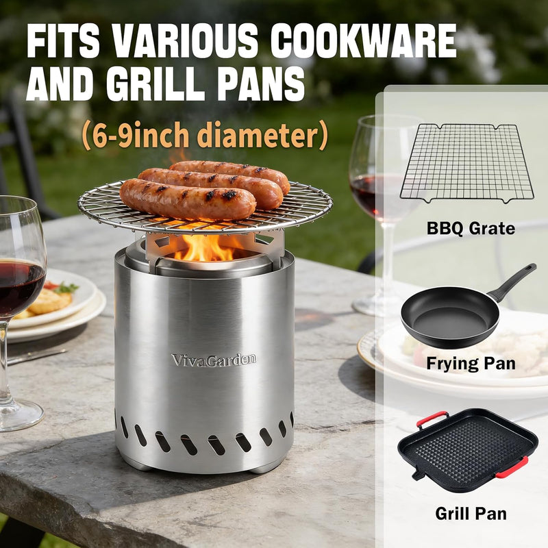 Smokeless Tabletop Fire Pit, 304 Stainless with Carry Bag photo 13
