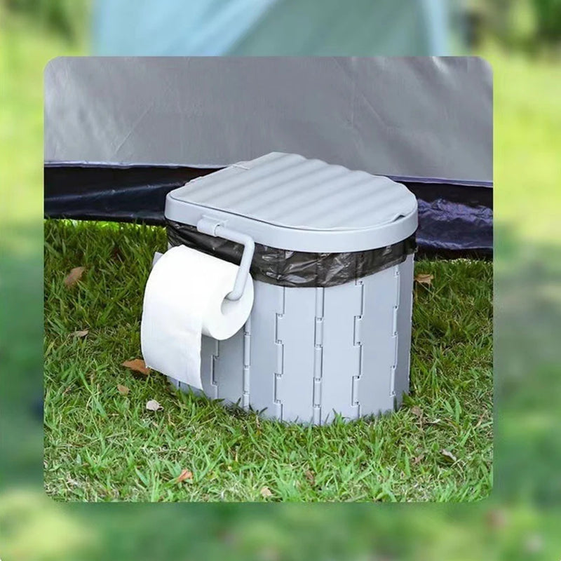 Portable Folding Camping Toilet with Lid photo 3