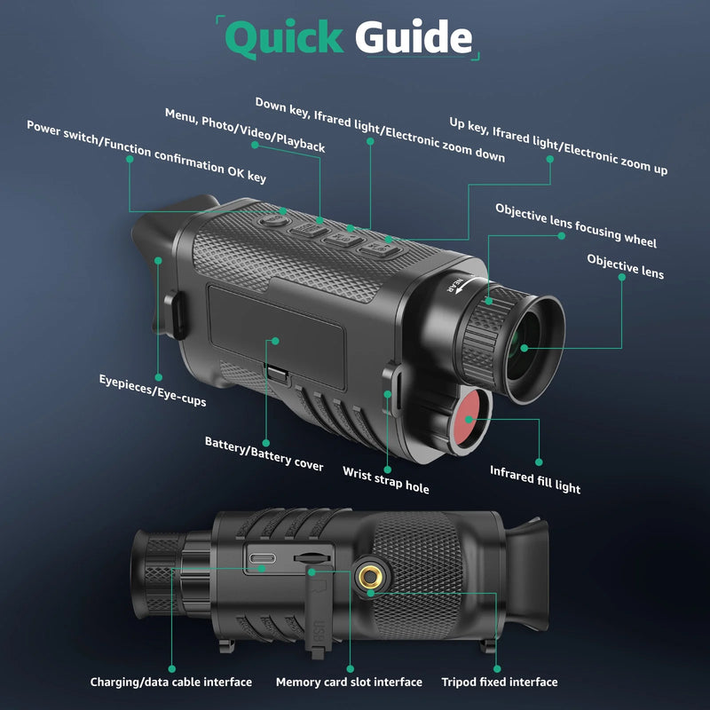 Digital Night Vision Monocular, 8X Zoom, Photo and Video, 32GB photo 7