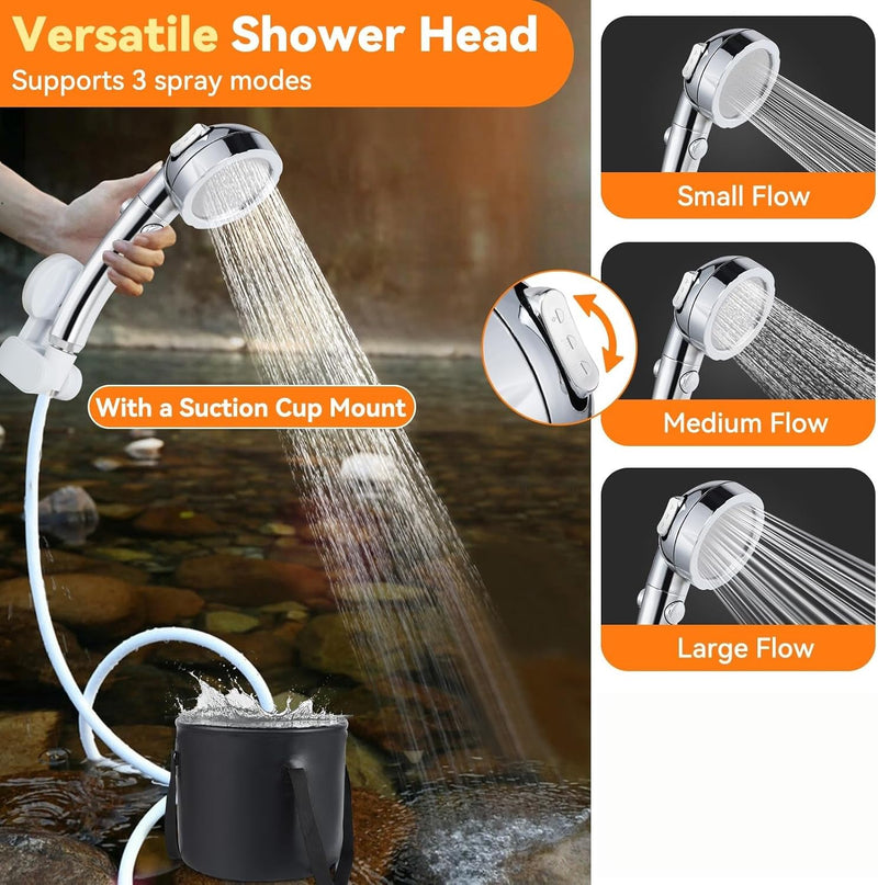 Portable Camping Shower with Heater, 7800mAh Rechargeable Pump photo 6