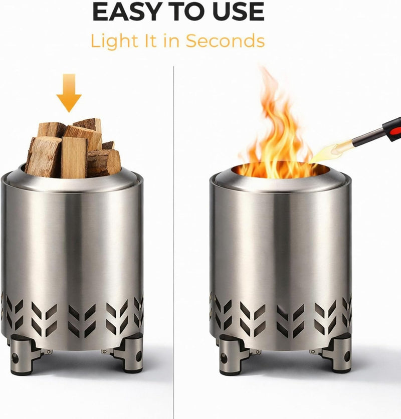 Portable Fire Pit, 7 in Double Wall 304 Stainless Fire Bowl photo 6