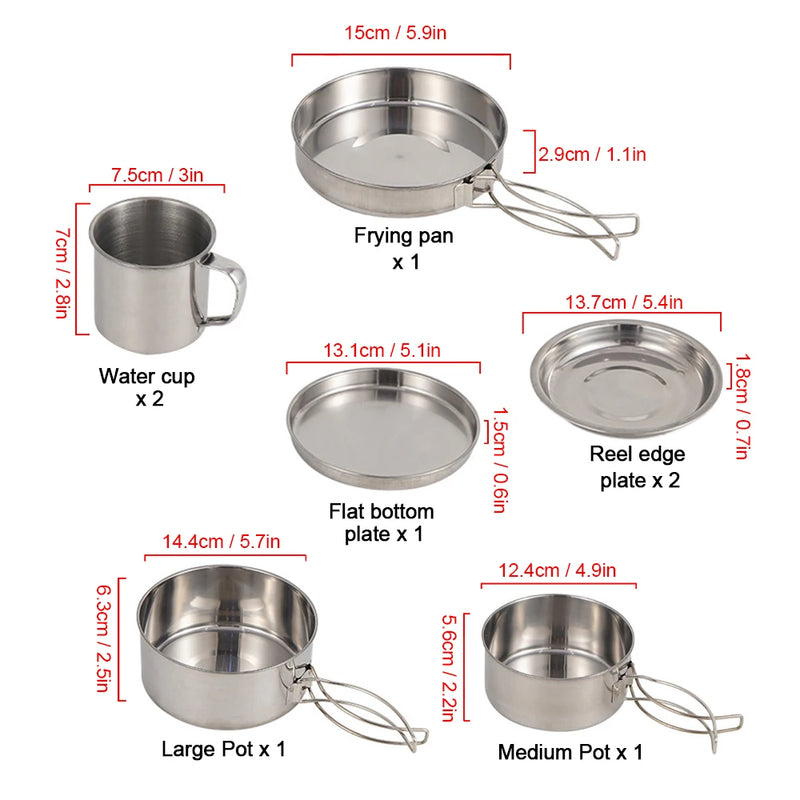 8-Piece Camping Cookware Mess Kit photo 3