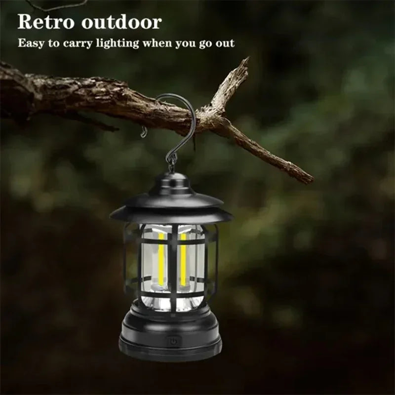 Retro COB Camping Lantern, USB Rechargeable photo 6