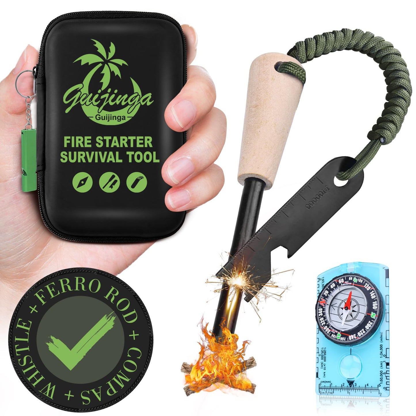 Flint and Steel Fire Starter Kit Outdoor Multifunctional