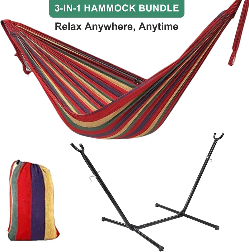 Portable Hammock with Stand, 2 Person, 600 lb Capacity photo 2