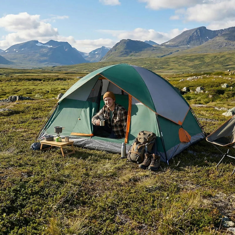 Lightweight 2 or 4 Person Dome Tent, 5.8 lb photo 2