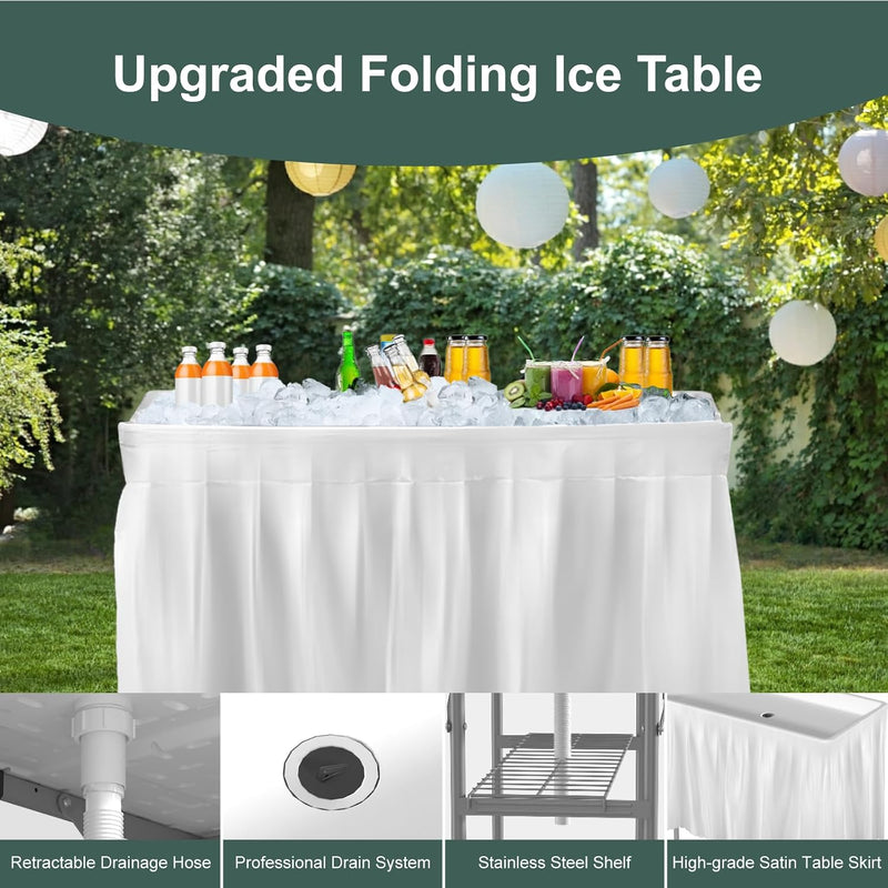 4 ft Folding Fish Cleaning Table with Drain and Ice Basin photo 8