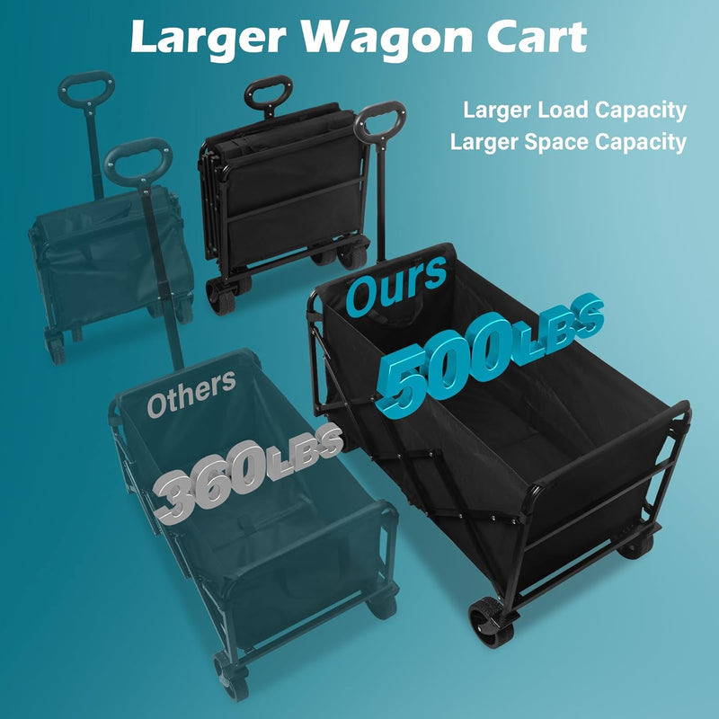 Collapsible Wagon Cart with All Terrain Wheels, Heavy Duty photo 5