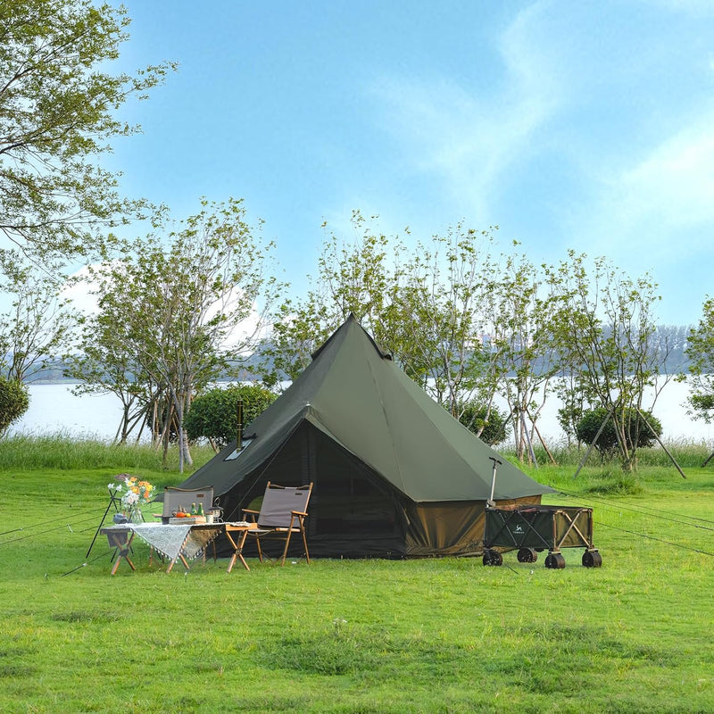 Bell Tent with Stove Jack, 4-8 Person 4-Season Yurt Tent photo 8