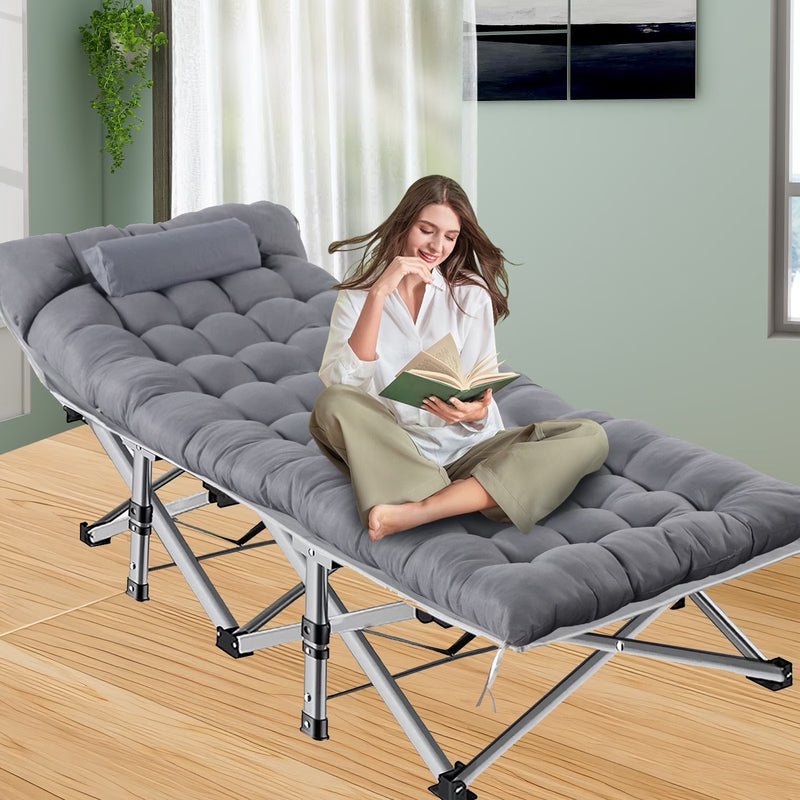 Folding Camping Cot for Adults, 500 lb with Mattress Pad photo 4