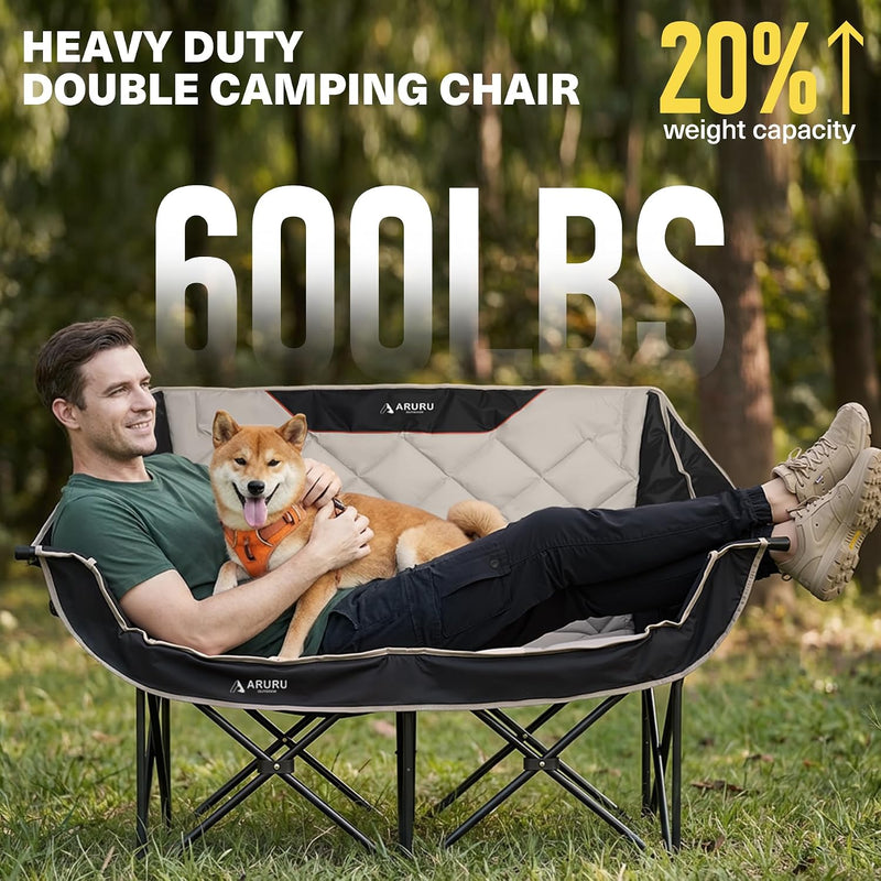 Double Camping Chair Loveseat, Padded, 600 lb Capacity photo 10