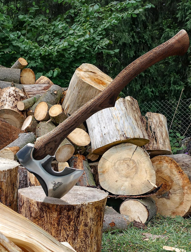 Splitting Axe, Forged Carbon Steel Camping Axe with Sheath photo 6
