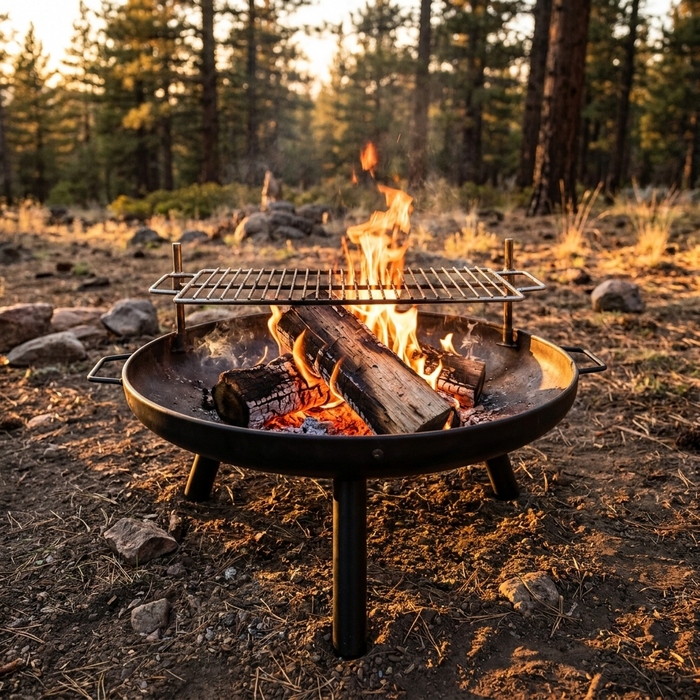 23 Inch Outdoor Fire Pit, Durable Wood Burning Fireplace
