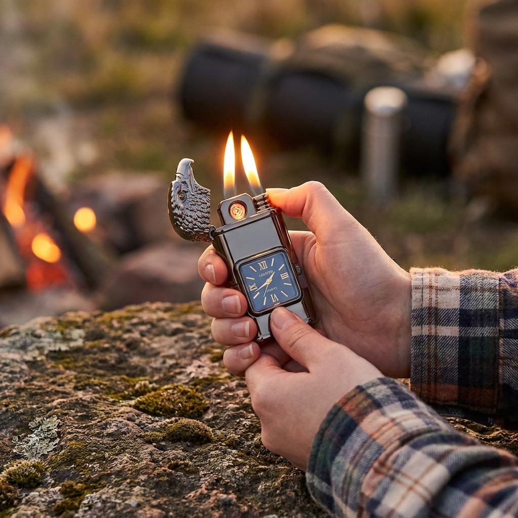 Double Flame Lighter — lifestyle