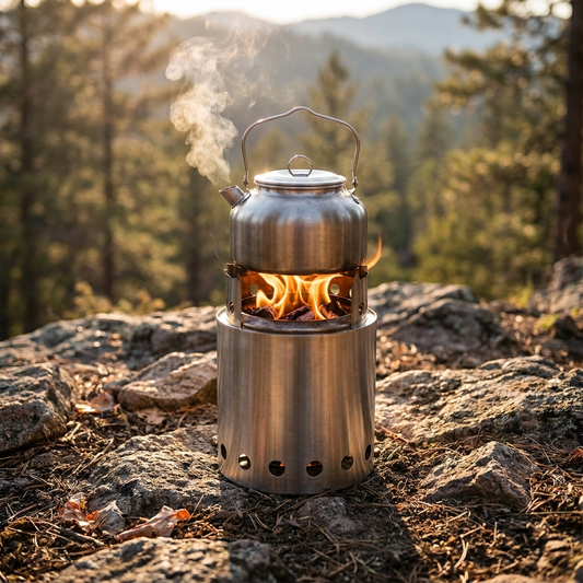 Stainless Steel Folding Fire Pit — lifestyle