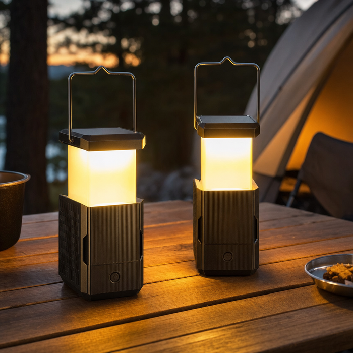 2 Pack Camping Lantern Rechargeable Hand Crank Solar