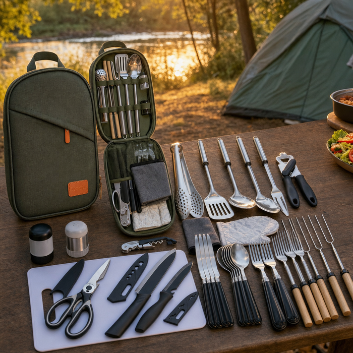 31-Piece Camping Cooking & Utensil Set