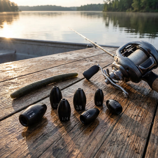 JUIFUTIME Tungsten Fishing Weights Tungsten Weights Fishing Tungsten Fishing Weights for Bass Fishing Bullet Fishing Sinkers Weights (3/16 oz - 10 Pack)