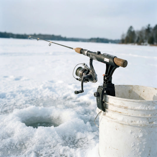 BroCraft Ice Fishing Bucket Rod Holder / Ice Fishing Shelter Rod Holder/ Ice Fishing sled Rod Holder
