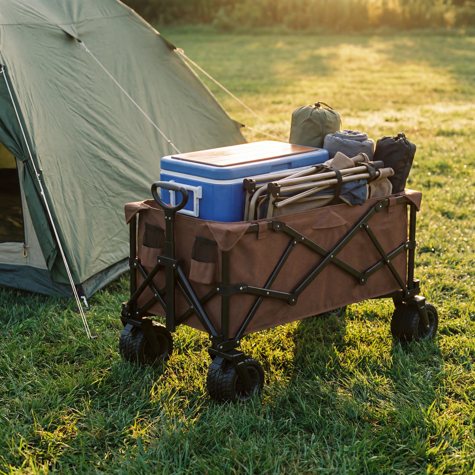 Foldable Outdoor Camping Cart at campsite