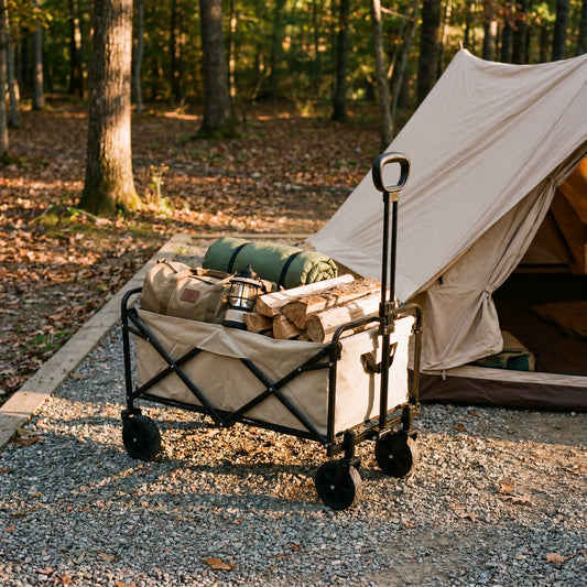 Folding Camping Trolley at campsite
