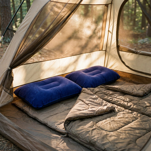 Inflatable Camping Pillows in tent