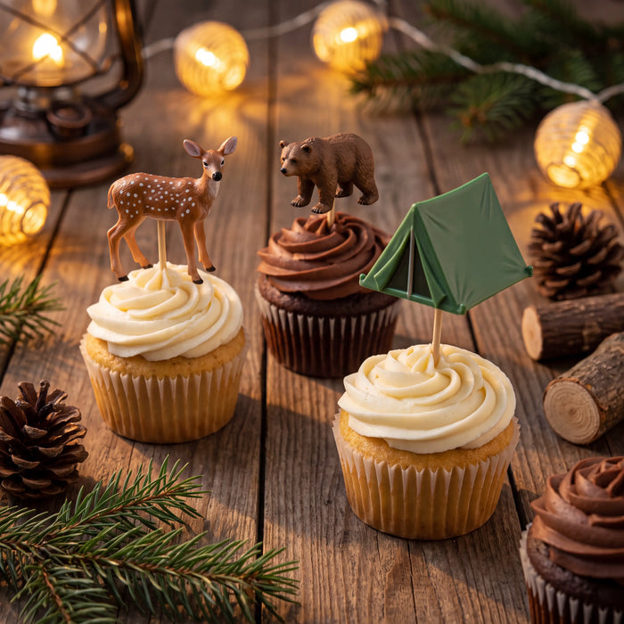 Camping Party Cupcake Toppers
