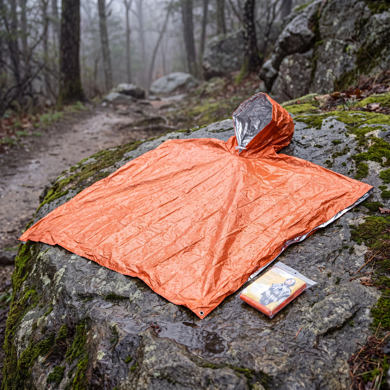 Emergency Mylar Bivvy, Sleeping Bag and Poncho Kit photo 3