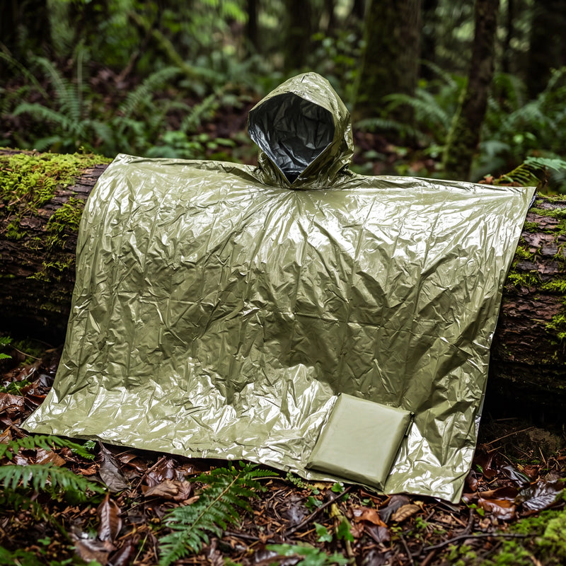 Emergency Mylar Bivvy, Sleeping Bag and Poncho Kit photo 4