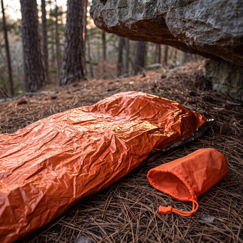 Emergency Mylar Bivvy, Sleeping Bag and Poncho Kit photo 5