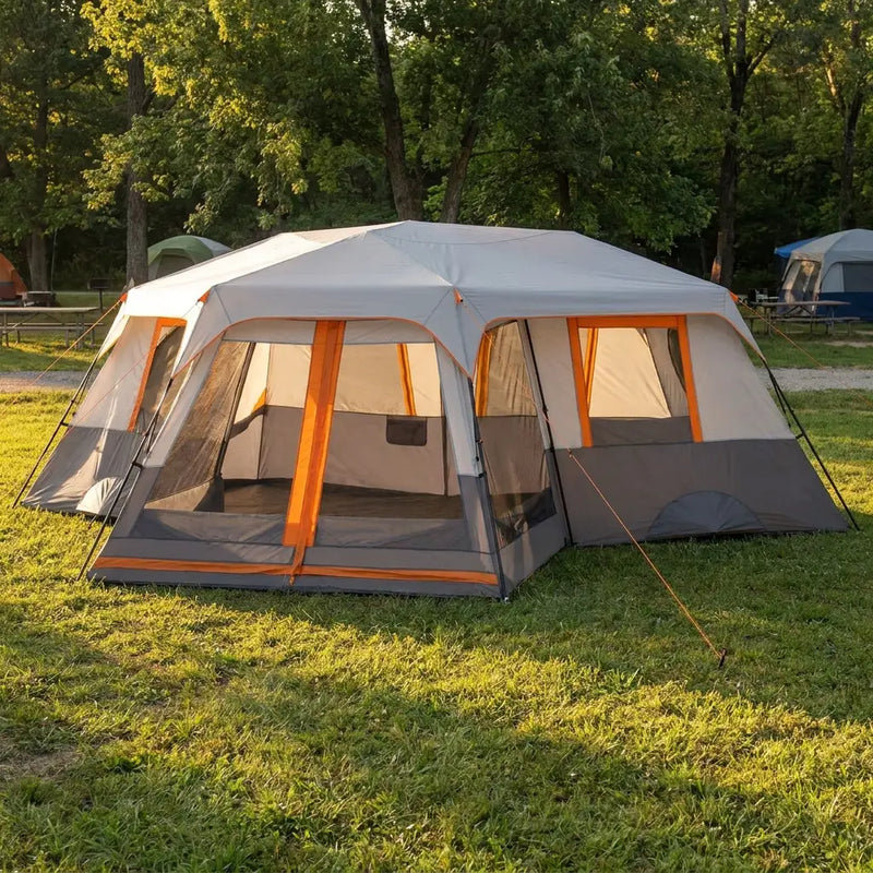 12-Person 3-Room Instant Cabin Tent with Screen Room photo 11
