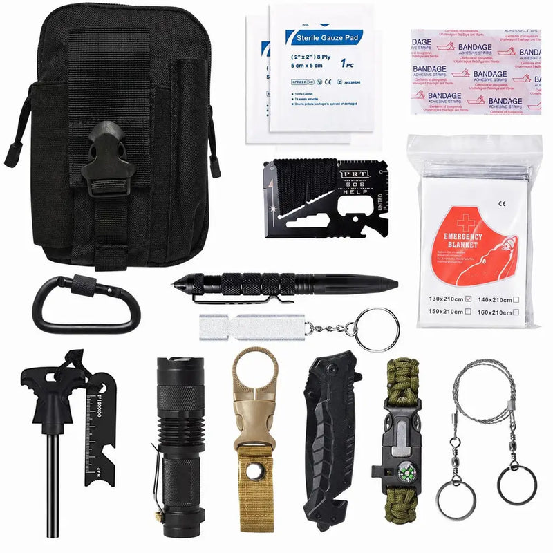 Survival Kit With MOLLE Pouch and Fixed-Blade Knife photo 4
