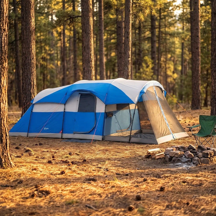 6 to 10 Person Tunnel Tent with Screen Room
