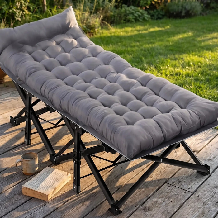 Folding Double Camping Daybed Lounger with Cushion