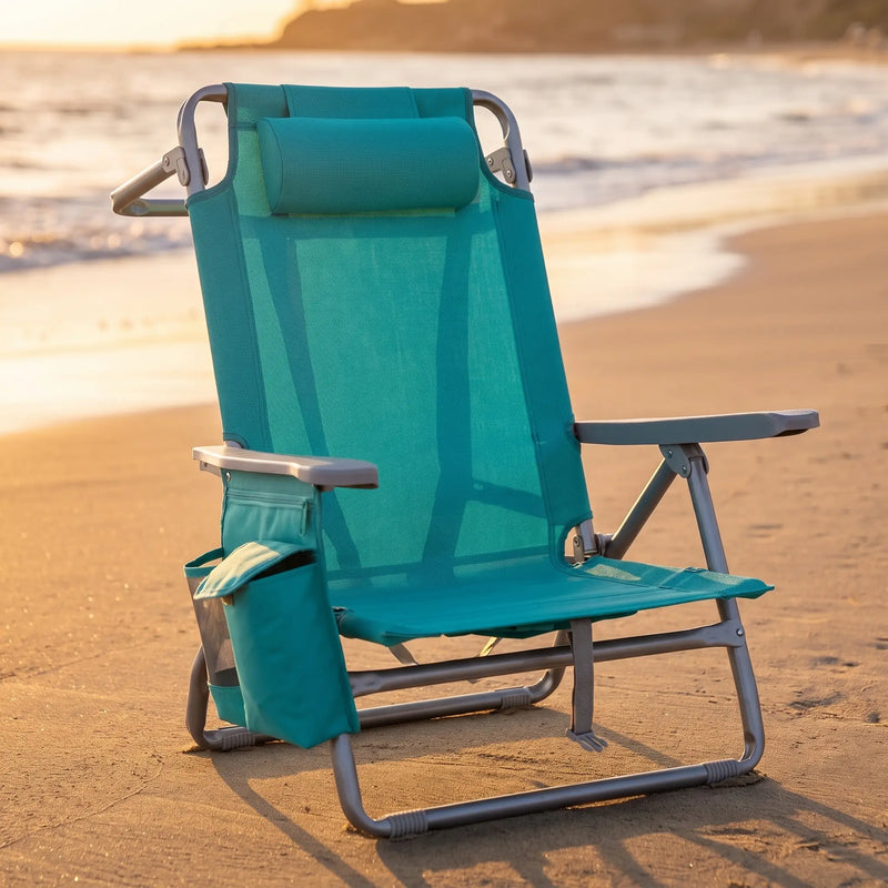 Backpack Beach Chair with 5-Position Recline and Cooler photo 10