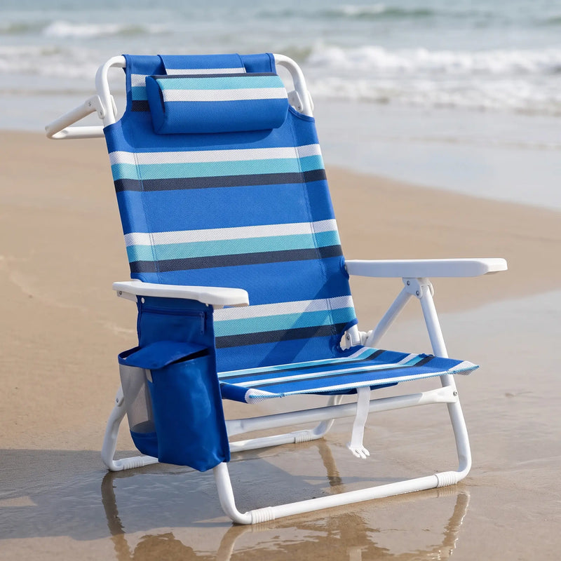 Backpack Beach Chair with 5-Position Recline and Cooler photo 11