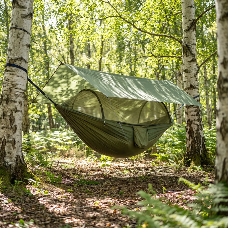Pop-Up Camping Hammock with Mosquito Net and Straps photo 10
