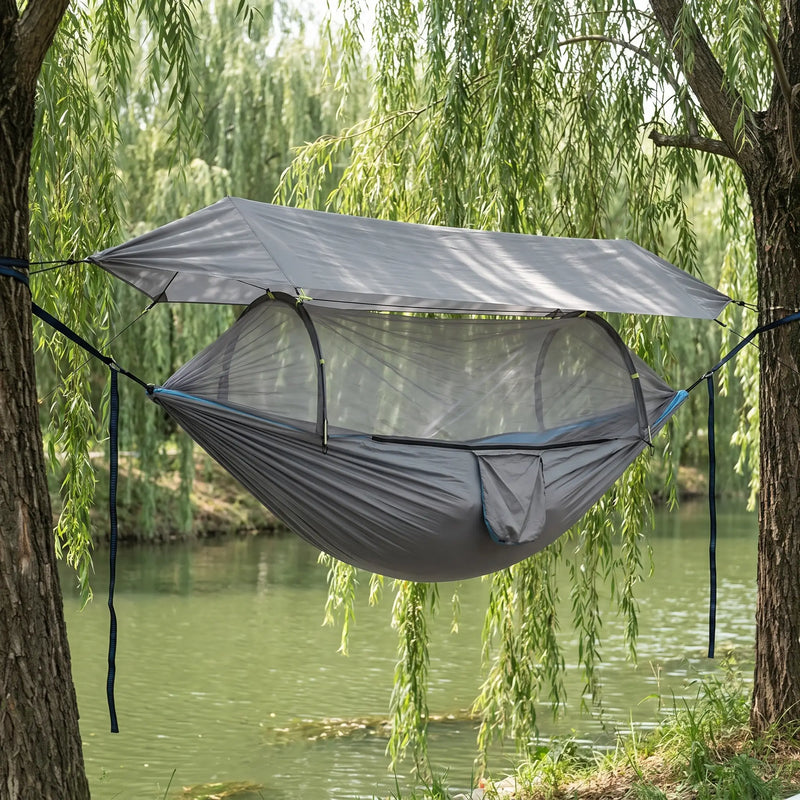 Pop-Up Camping Hammock with Mosquito Net and Straps photo 11
